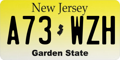 NJ license plate A73WZH