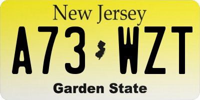 NJ license plate A73WZT