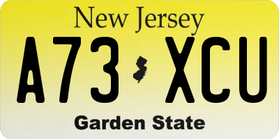 NJ license plate A73XCU
