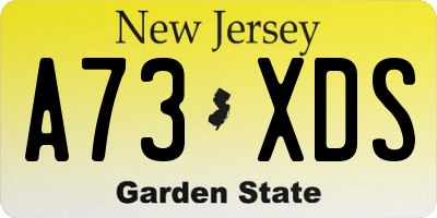 NJ license plate A73XDS