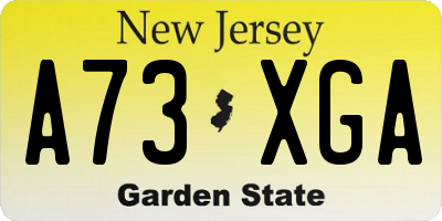 NJ license plate A73XGA