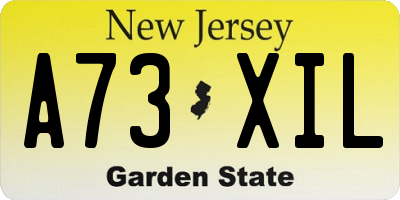 NJ license plate A73XIL