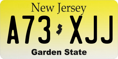 NJ license plate A73XJJ