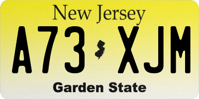 NJ license plate A73XJM