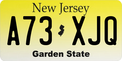 NJ license plate A73XJQ