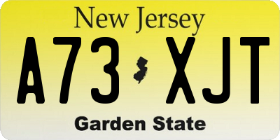 NJ license plate A73XJT