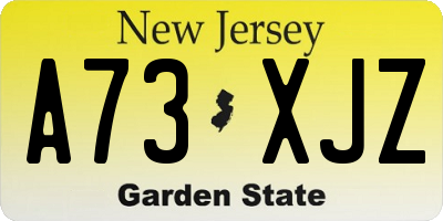 NJ license plate A73XJZ