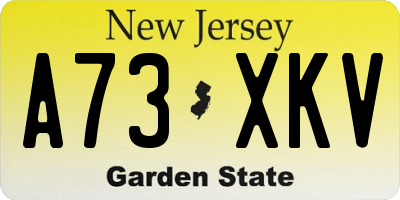 NJ license plate A73XKV