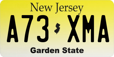 NJ license plate A73XMA