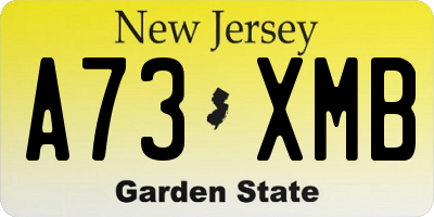 NJ license plate A73XMB