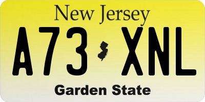 NJ license plate A73XNL
