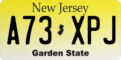 NJ license plate A73XPJ