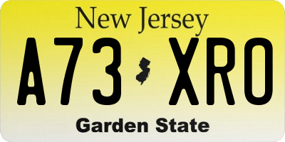 NJ license plate A73XRO