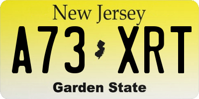 NJ license plate A73XRT