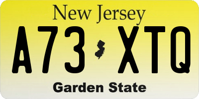 NJ license plate A73XTQ