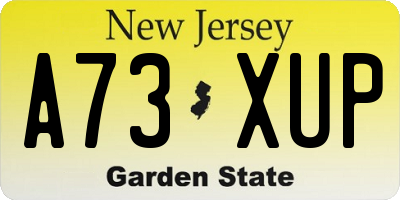 NJ license plate A73XUP