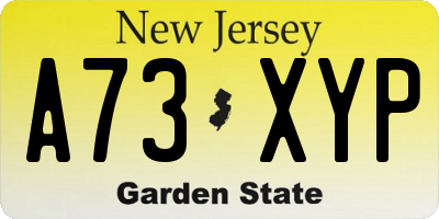 NJ license plate A73XYP