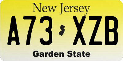 NJ license plate A73XZB