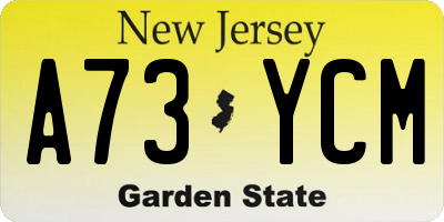 NJ license plate A73YCM