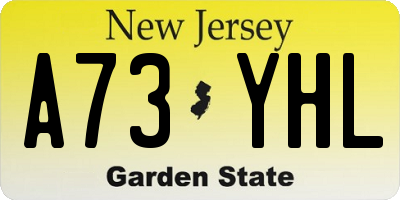 NJ license plate A73YHL