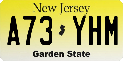 NJ license plate A73YHM