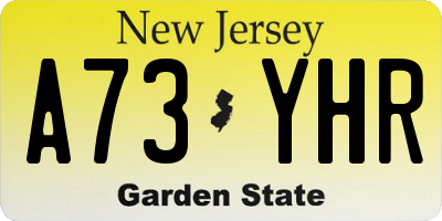 NJ license plate A73YHR