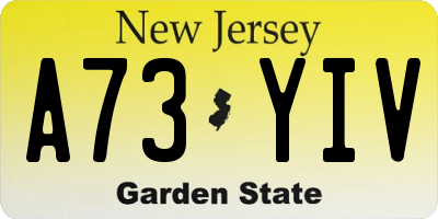 NJ license plate A73YIV