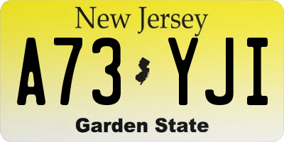 NJ license plate A73YJI