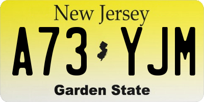 NJ license plate A73YJM
