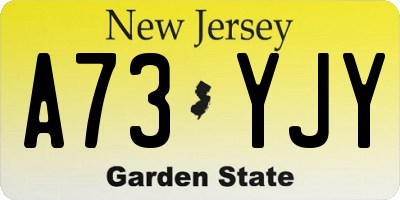 NJ license plate A73YJY