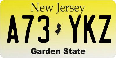 NJ license plate A73YKZ