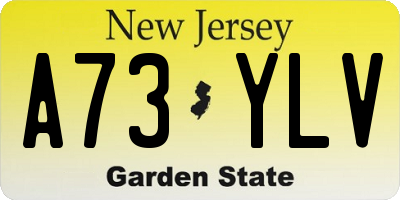 NJ license plate A73YLV