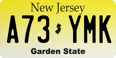 NJ license plate A73YMK
