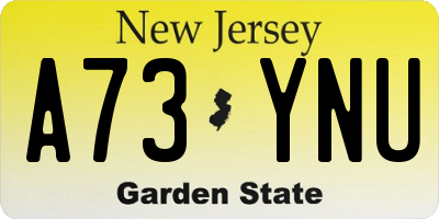 NJ license plate A73YNU