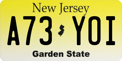 NJ license plate A73YOI