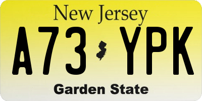 NJ license plate A73YPK