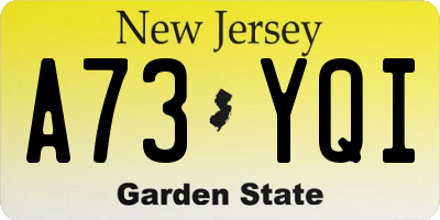NJ license plate A73YQI