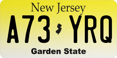 NJ license plate A73YRQ