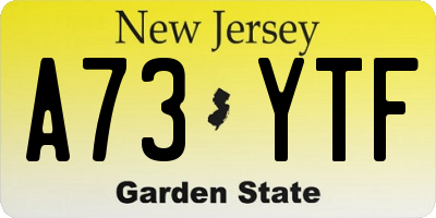 NJ license plate A73YTF