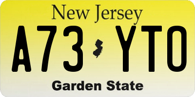 NJ license plate A73YTO