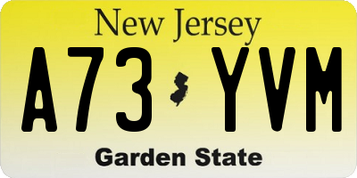 NJ license plate A73YVM