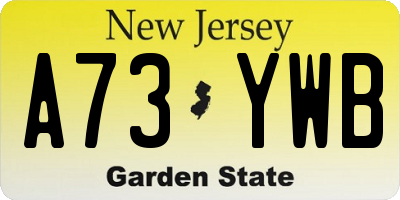 NJ license plate A73YWB