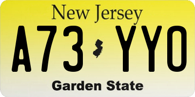NJ license plate A73YYO