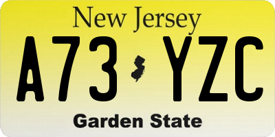 NJ license plate A73YZC