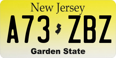 NJ license plate A73ZBZ