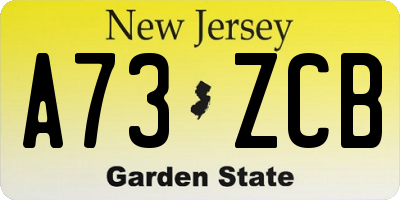 NJ license plate A73ZCB