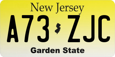 NJ license plate A73ZJC