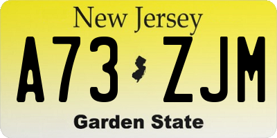 NJ license plate A73ZJM