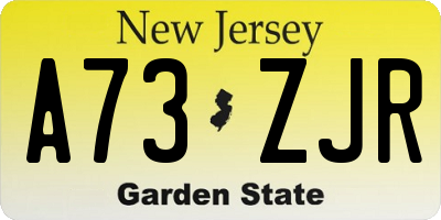 NJ license plate A73ZJR