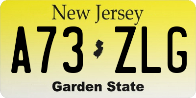 NJ license plate A73ZLG